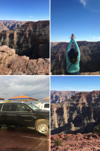 collage of pics of grand canyon and rental car