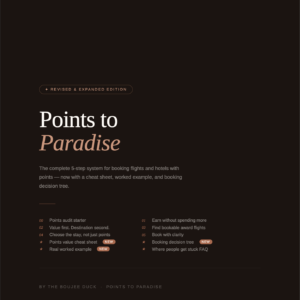 Points to Paradise credit card points booking guide cover by The Boujee Duck